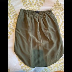 Madewell knee length green skirt